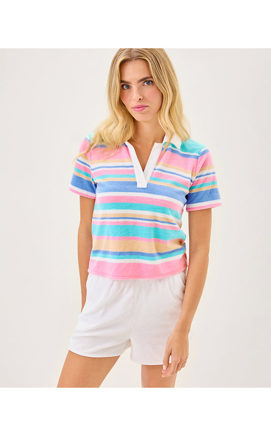 BRUNELLA POLO, FRESH WATER BLUE AL FRESCO STRIPE