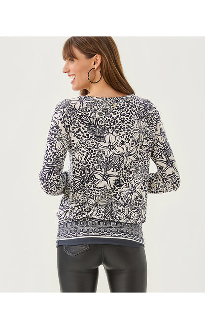 TAMIKA TOP, ONYX LOTS TO SPOT ENGINEERED KNIT TOP
