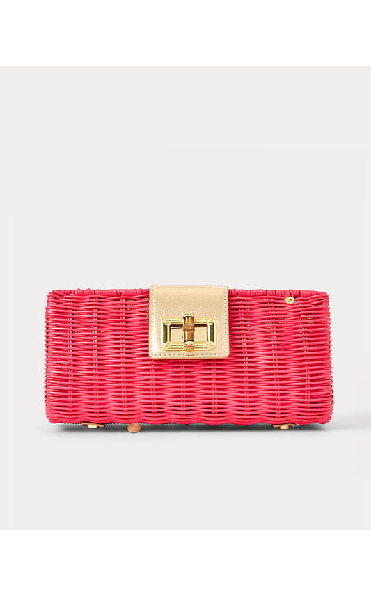 LEENA WICKER CLUTCH, PARADISE PUNCH