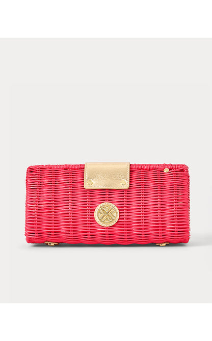 LEENA WICKER CLUTCH, PARADISE PUNCH