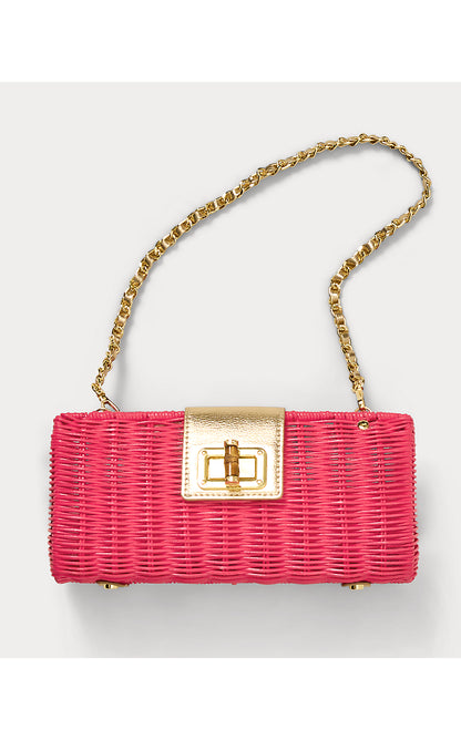 LEENA WICKER CLUTCH, PARADISE PUNCH