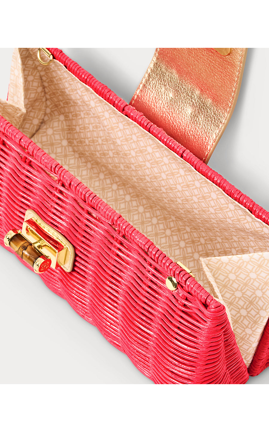 LEENA WICKER CLUTCH, PARADISE PUNCH