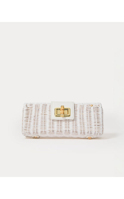 LEENA WICKER CLUTCH, RESORT WHITE