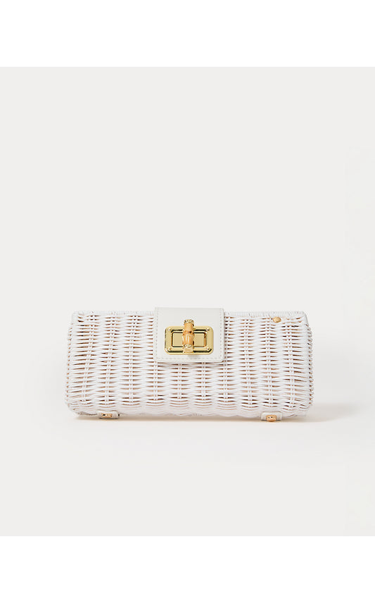 LEENA WICKER CLUTCH, RESORT WHITE