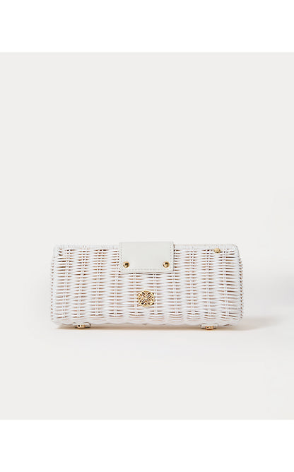 LEENA WICKER CLUTCH, RESORT WHITE