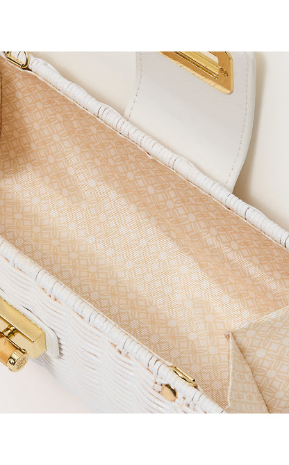 LEENA WICKER CLUTCH, RESORT WHITE