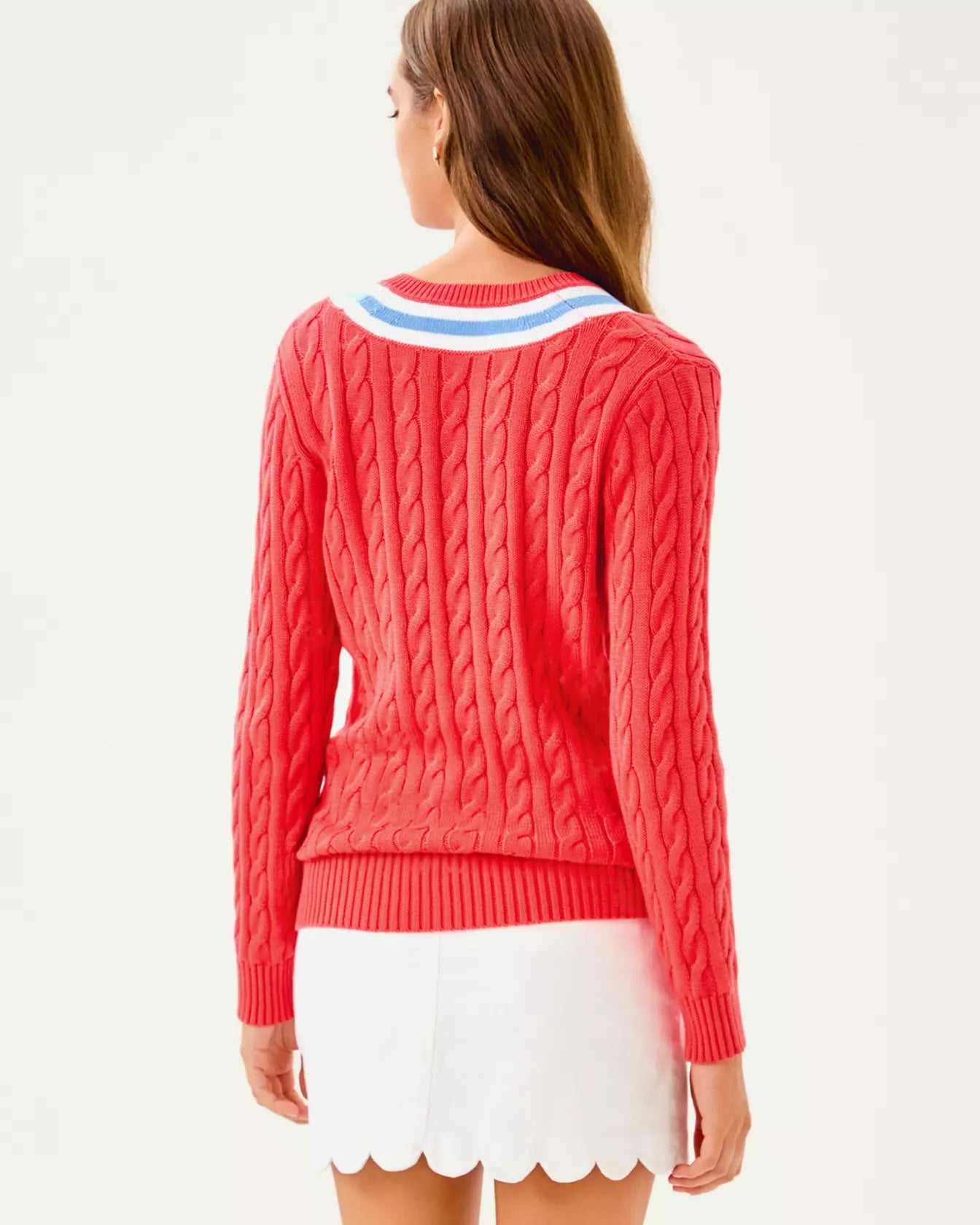 BROCKTON SWEATER, CANE CORAL X JACARANDA BLUE TIPPING
