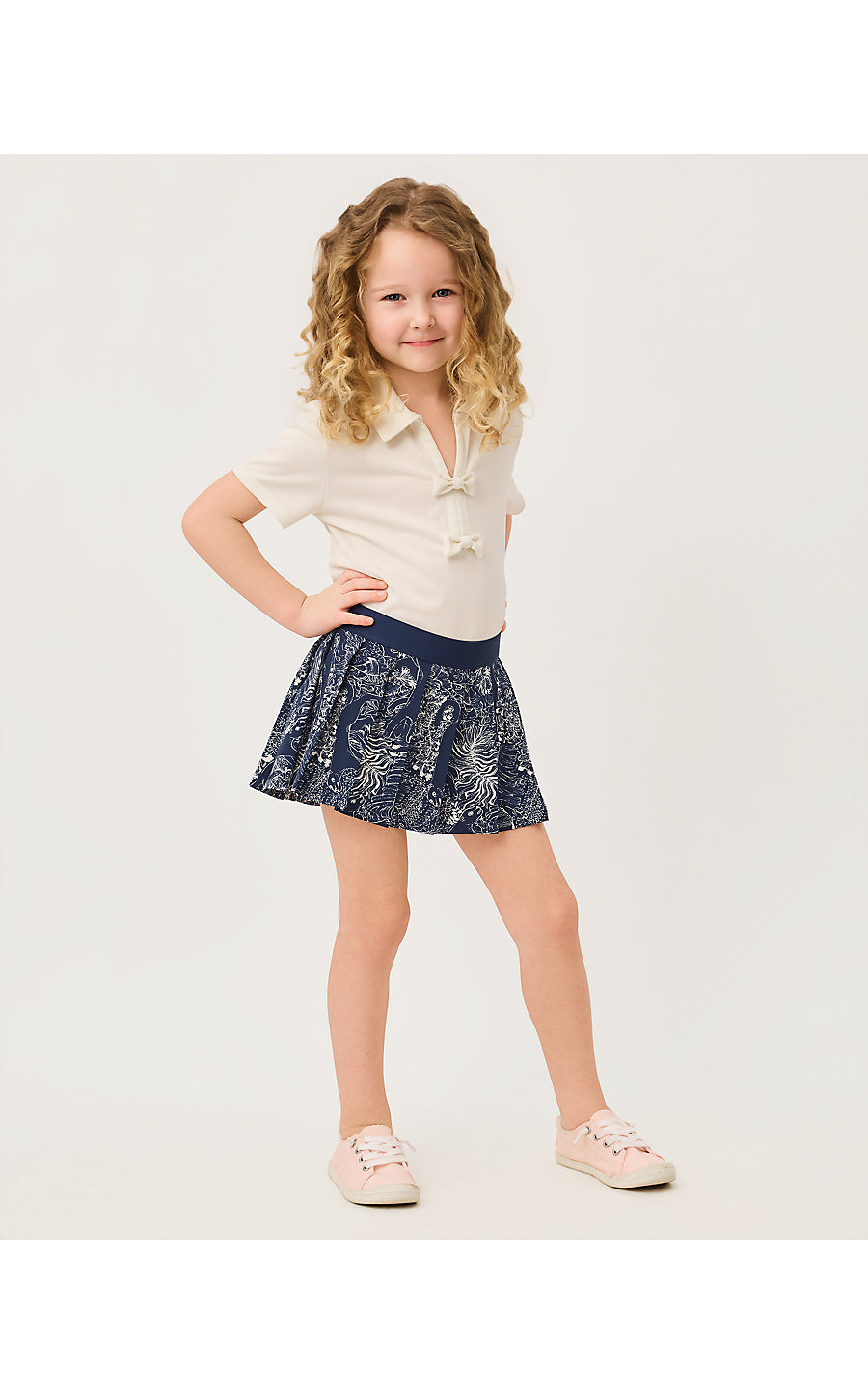 SYLVANA SKORT, LOW TIDE NAVY LIL PALM PROWL