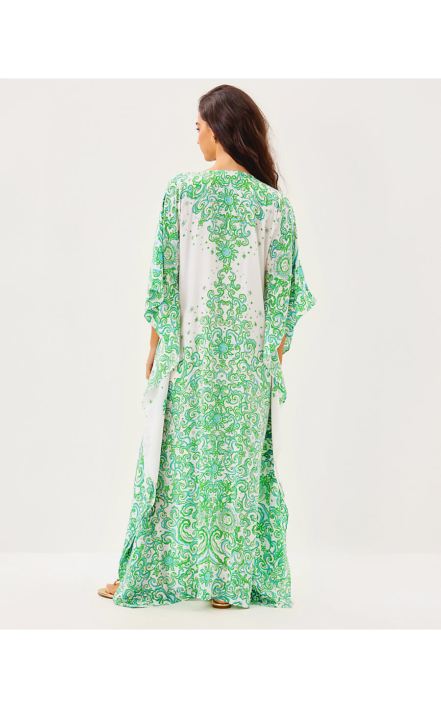 MARILLA SILK MAXI CAFTAN, RESORT WHITE SOL MATES ENGINEERED WOVEN DRESS