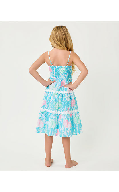 MINI ZANNA MIDI DRESS, CAPRI BLUE SHELDEN