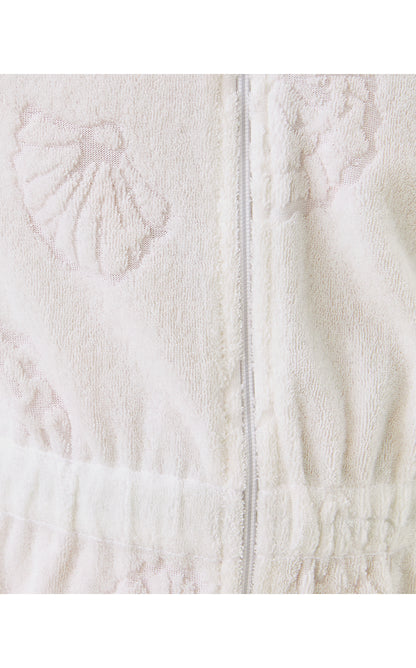 CHAPLIN COVER UP, RESORT WHITE BEACHCOMBER SHELL JACQUARD TERRY