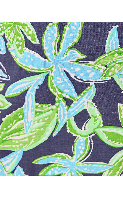 DAYLEN LINEN PALAZZO PANT, SAPPHIRE POOL TROPICAL TANGO