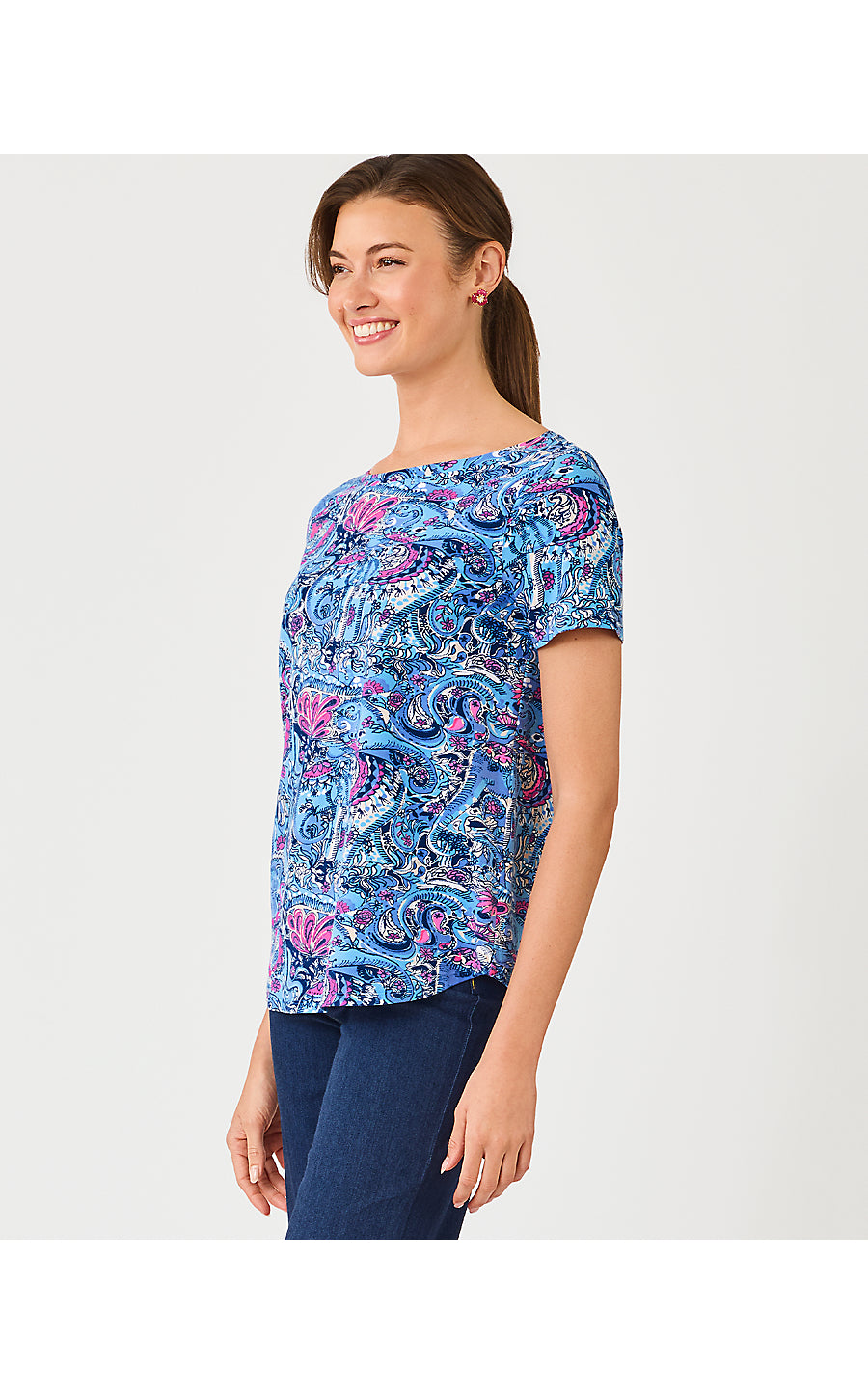 KEY WEST TOP, MULTI PAISLEY PARADE
