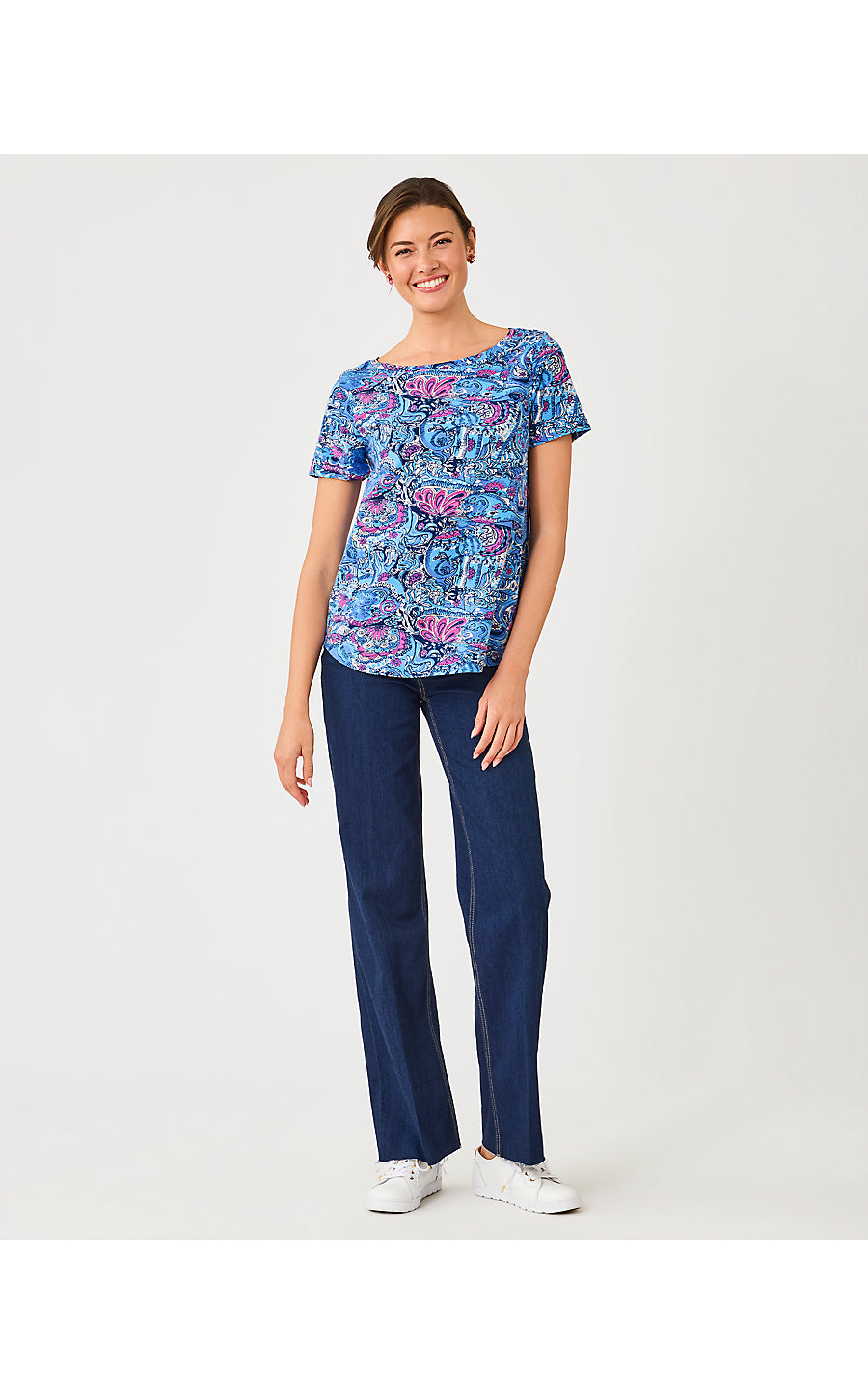 KEY WEST TOP, MULTI PAISLEY PARADE