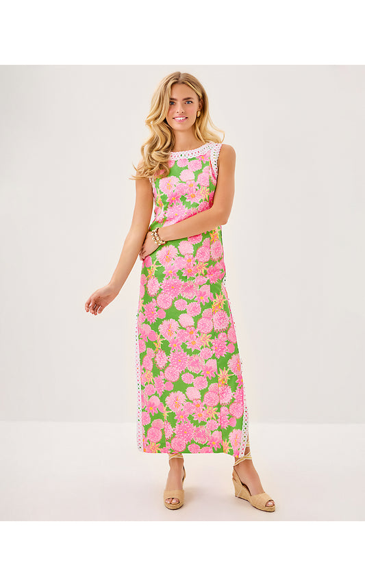 SADIE MAXI ROMPER, MULTI SEASIDE GARDEN OVERPRINT