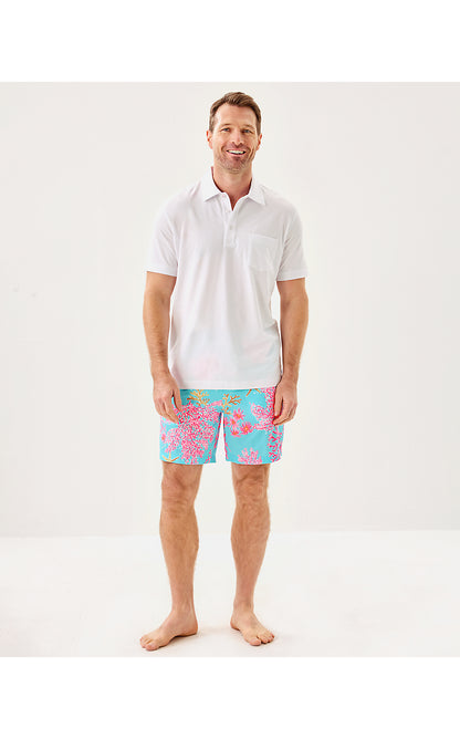 MENS STUFF DEL LAGO SWIM TRUNK, MULTI ROYAL CORAL