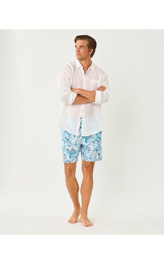 MENS STUFF DEL LAGO SWIM TRUNK, RESORT WHITE SHELL SHINE