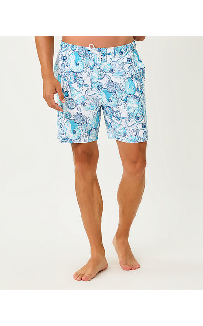 MENS STUFF DEL LAGO SWIM TRUNK, RESORT WHITE SHELL SHINE