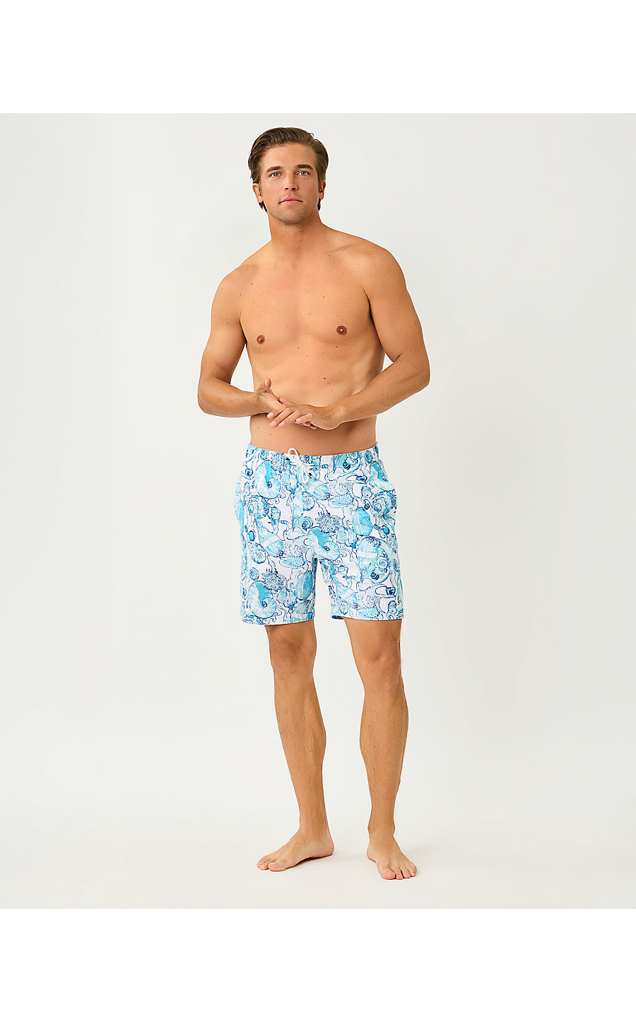 MENS STUFF DEL LAGO SWIM TRUNK, RESORT WHITE SHELL SHINE