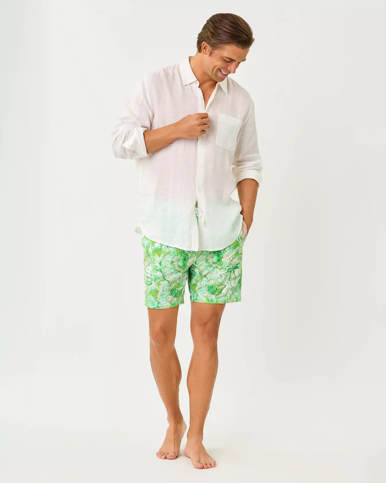MENS STUFF DEL LAGO SWIM TRUNK, RESORT WHITE SHIP TO SHORE