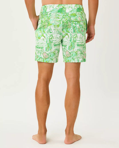 MENS STUFF DEL LAGO SWIM TRUNK, RESORT WHITE SHIP TO SHORE