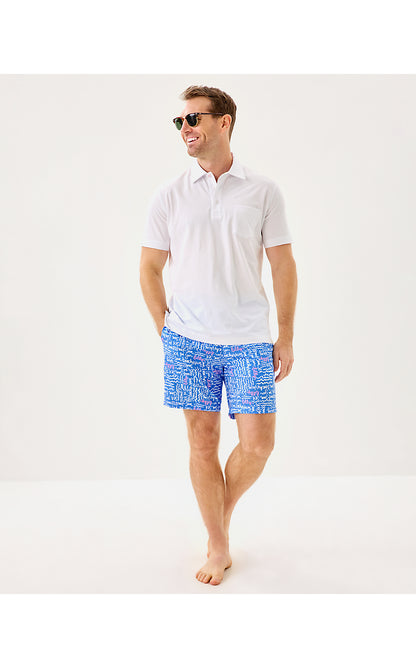 MENS STUFF DEL LAGO SWIM TRUNK, SUNWASHED BLUE SEACRETS
