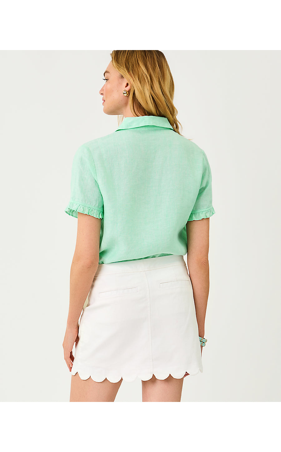 CARDEN RUFFLE TOP, MINT CONDITION X RESORT WHITE