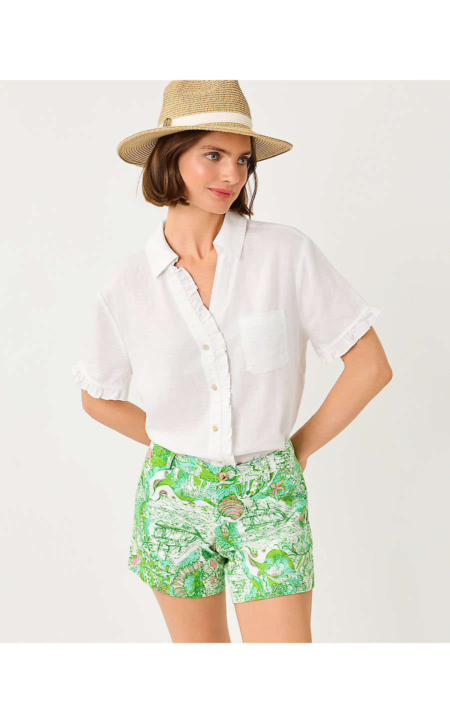 CARDEN RUFFLE TOP, RESORT WHITE