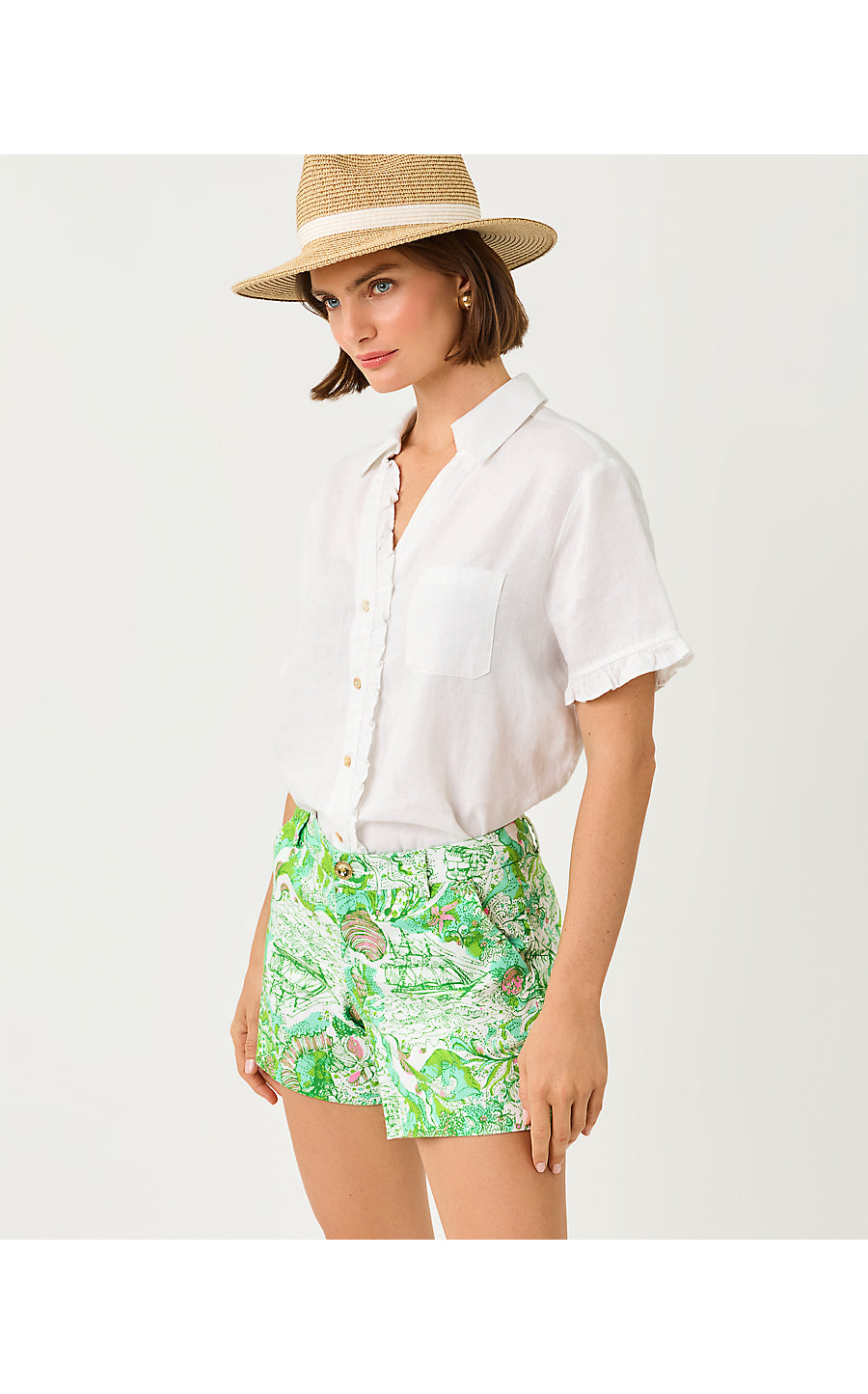 CARDEN RUFFLE TOP, RESORT WHITE