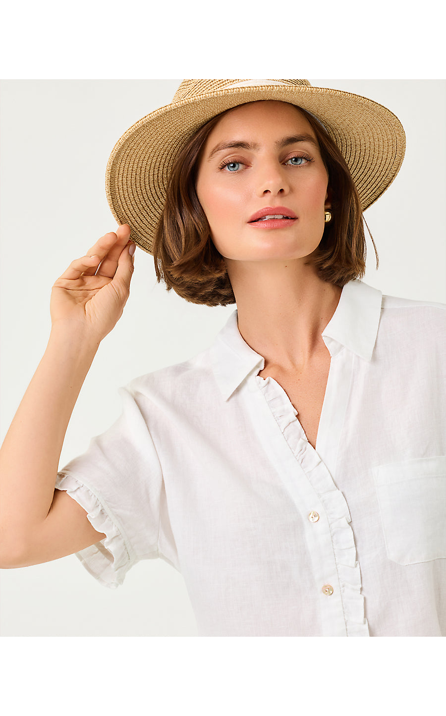 CARDEN RUFFLE TOP, RESORT WHITE