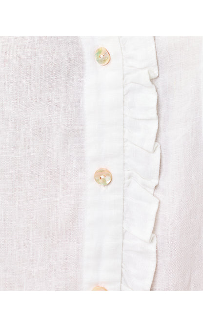 CARDEN RUFFLE TOP, RESORT WHITE