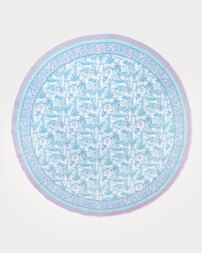 Round Printed Tablecloth - Resort White Pb Playground