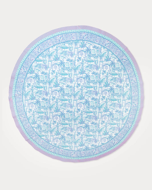 Round Printed Tablecloth - Resort White Pb Playground