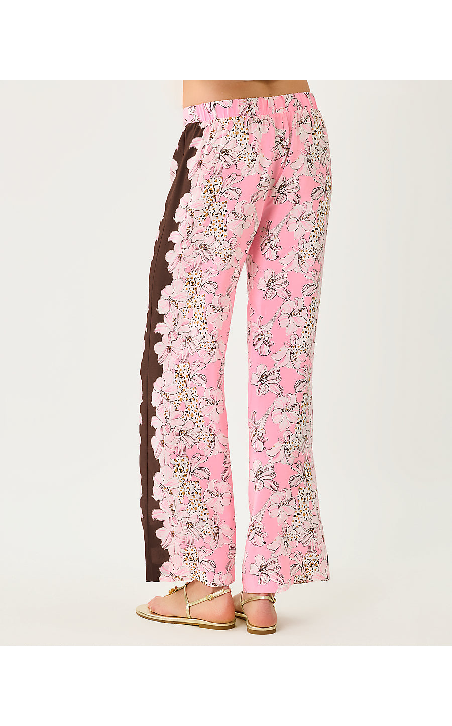 VIANNA SILK PALAZZO PANT, COCO BEACH WILDNESS ENGINEERED PANT