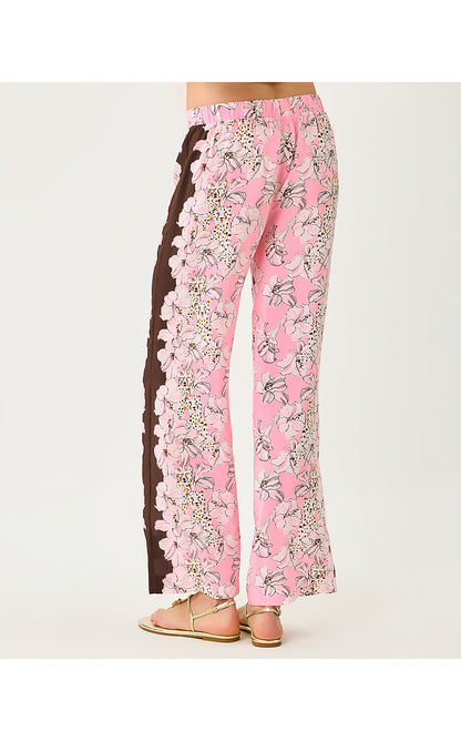VIANNA SILK PALAZZO PANT, COCO BEACH WILDNESS ENGINEERED PANT
