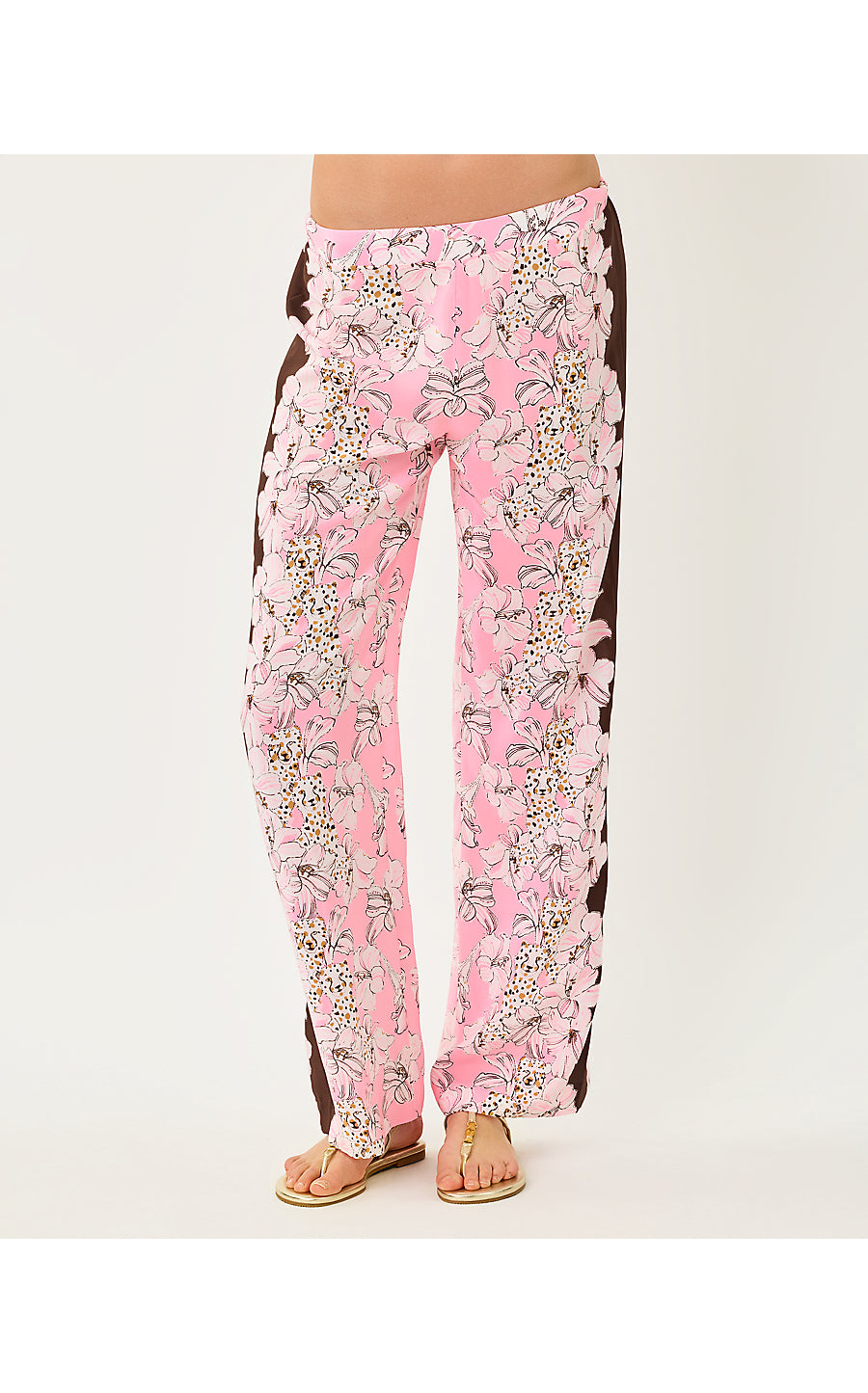 VIANNA SILK PALAZZO PANT, COCO BEACH WILDNESS ENGINEERED PANT