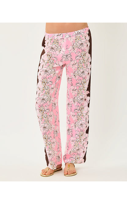 VIANNA SILK PALAZZO PANT, COCO BEACH WILDNESS ENGINEERED PANT