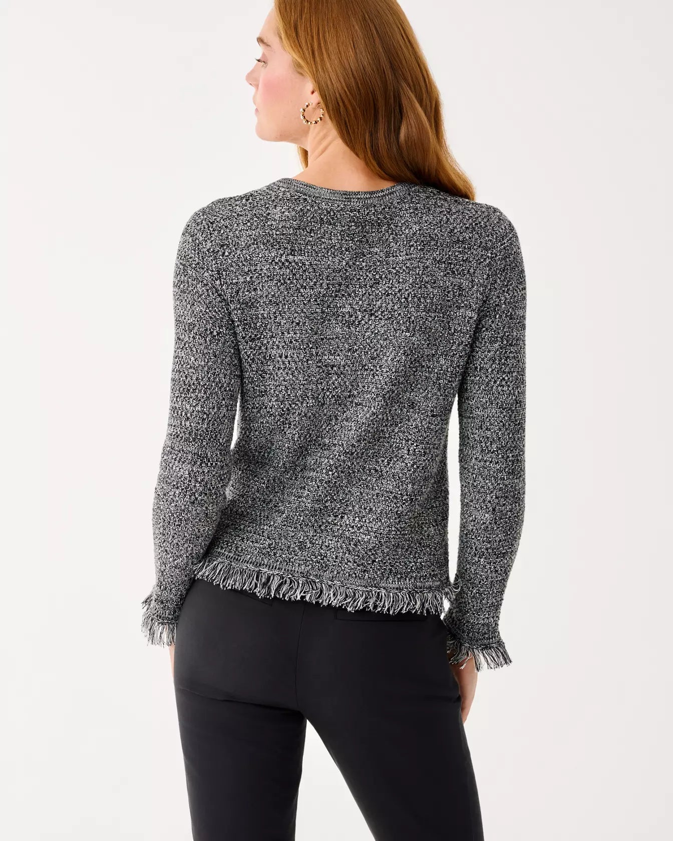 KELSO CARDIGAN, BLACK MARL