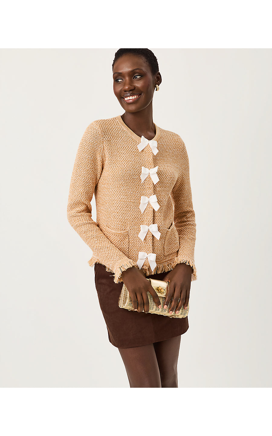 KELSO CARDIGAN, ICED LATTE MARL