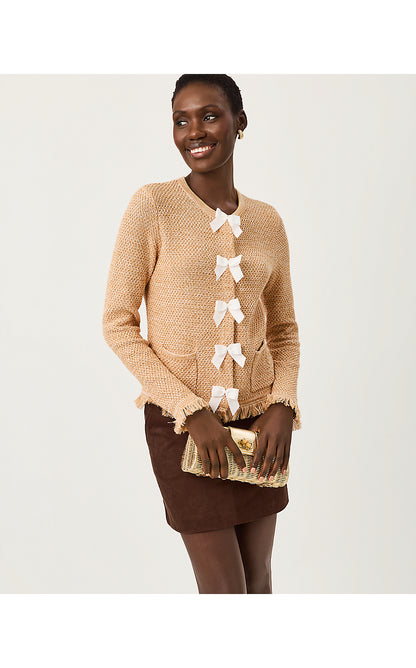 KELSO CARDIGAN, ICED LATTE MARL