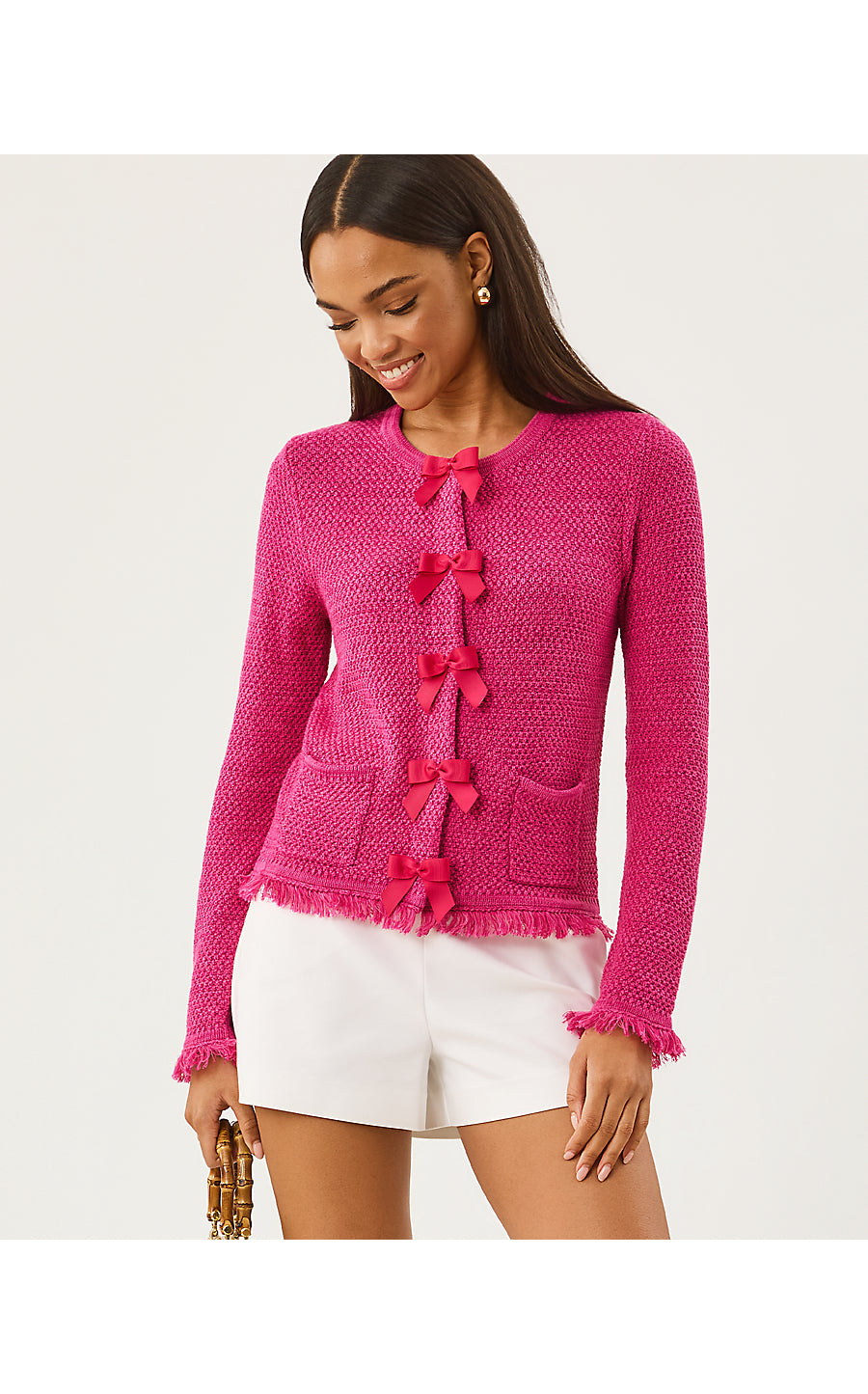KELSO CARDIGAN, PINK ASTER MARL