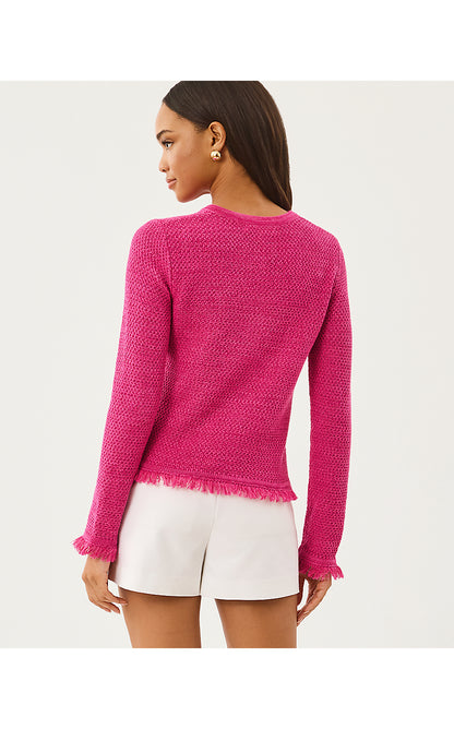 KELSO CARDIGAN, PINK ASTER MARL