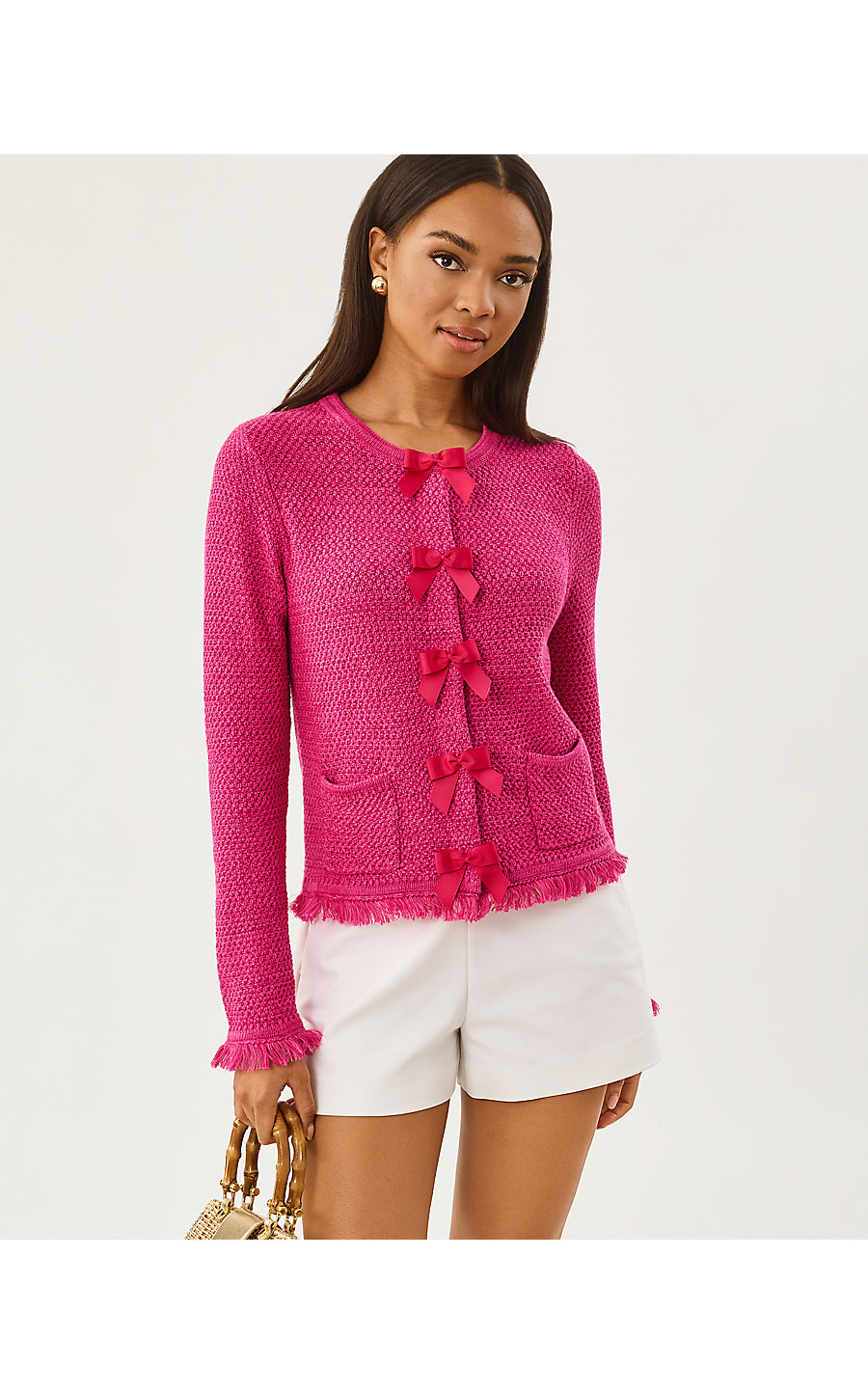 KELSO CARDIGAN, PINK ASTER MARL