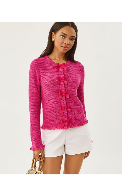 KELSO CARDIGAN, PINK ASTER MARL
