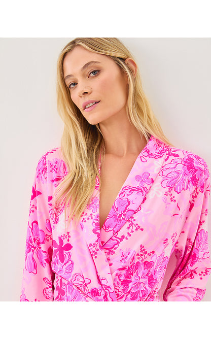 ISSIE PJ KNIT ROBE, PARIGI PINK SUPPORTING SQUAD