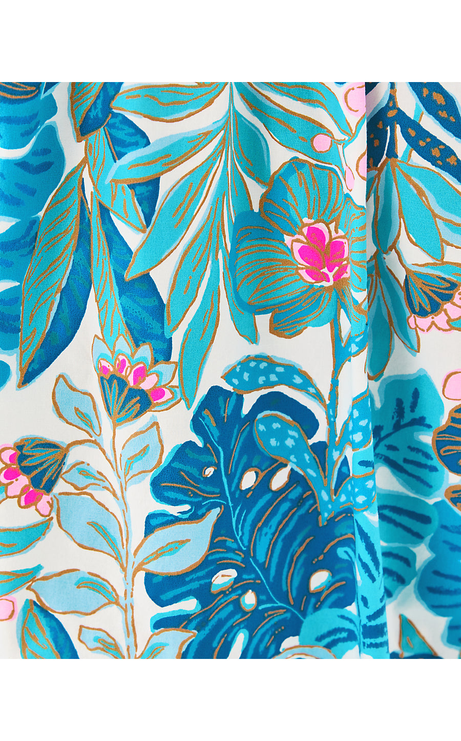 DARCEY PJ WOVEN TOP, BREEZY AQUA BEST FRONDS FOREVER