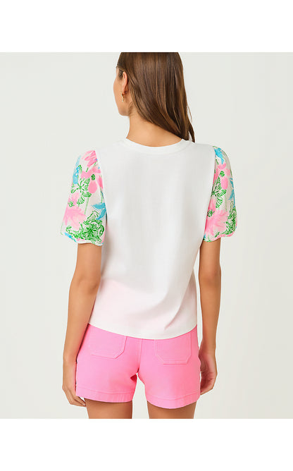 BRITTAN KNIT TOP, RESORT WHITE VINEY LINEY