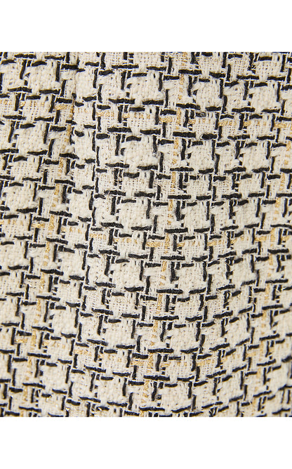 BRENDA BOUCLE DRESS, COCONUT LUREX HOUNDSTOOTH BOUCLE