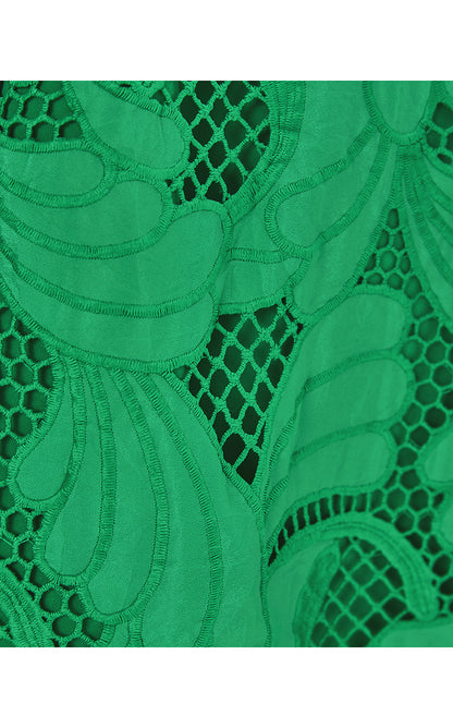 DENISE LACE MIDI DRESS, KITTS GREEN SWAY WITH ME SCALLOPED LACE