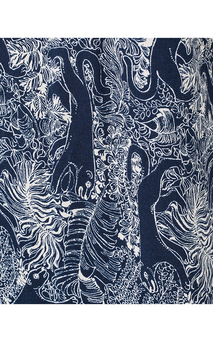DELSIE DRESS, LOW TIDE NAVY LIL PALM PROWL